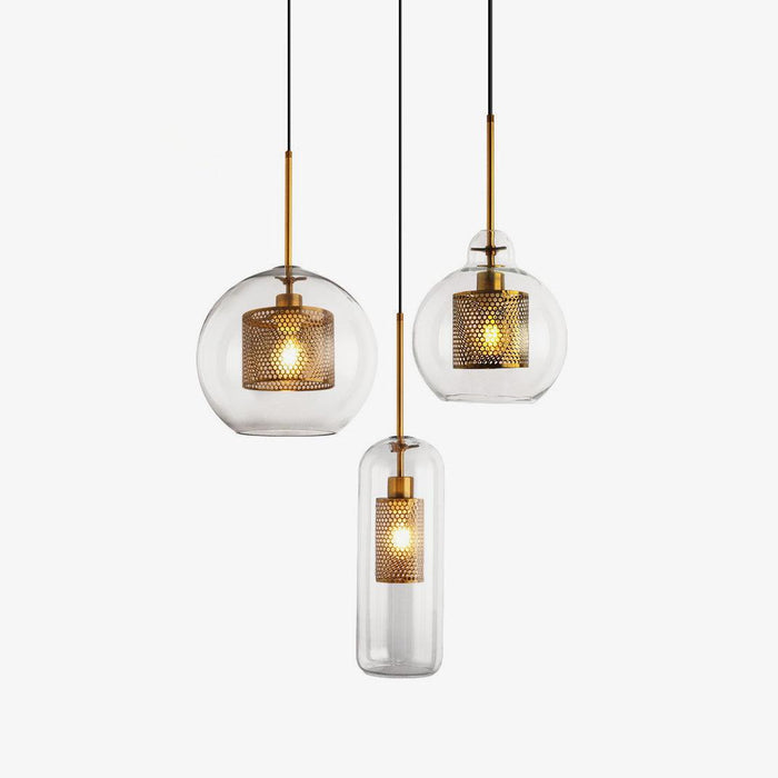 Combined Chiswick Glass Pendant Light.