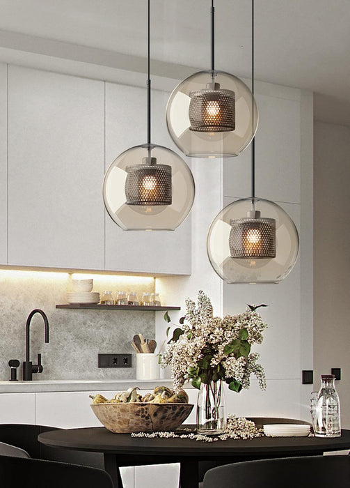 Combined Chiswick Glass Pendant Light.