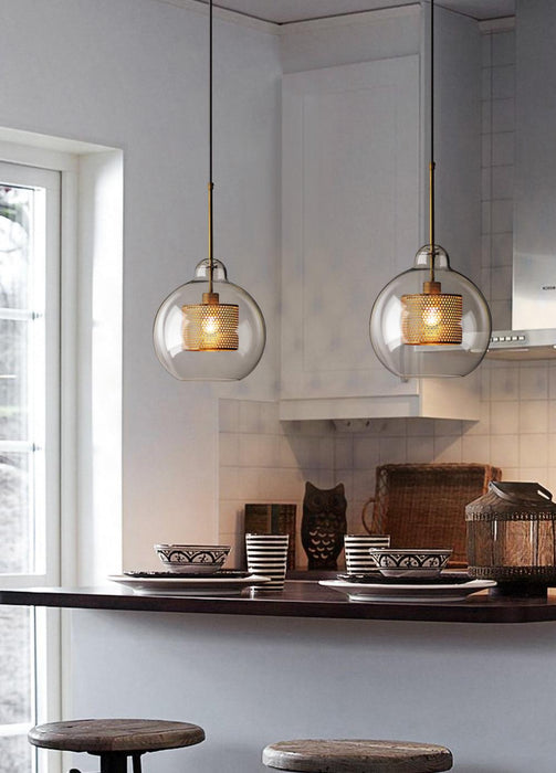 Combined Chiswick Glass Pendant Light.