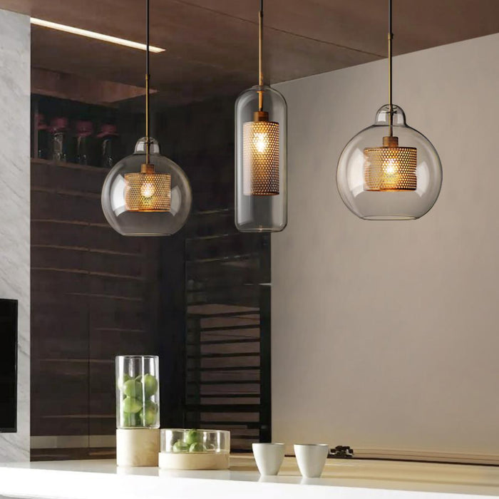 Combined Chiswick Glass Pendant Light.