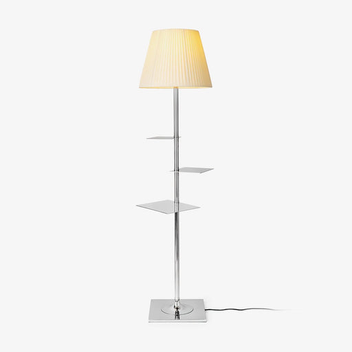 Chrome Prism Side Table Floor Lamp-DWHOME