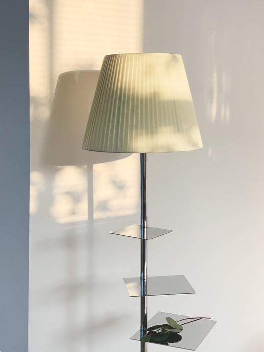 Chrome Prism Side Table Floor Lamp-DWHOME