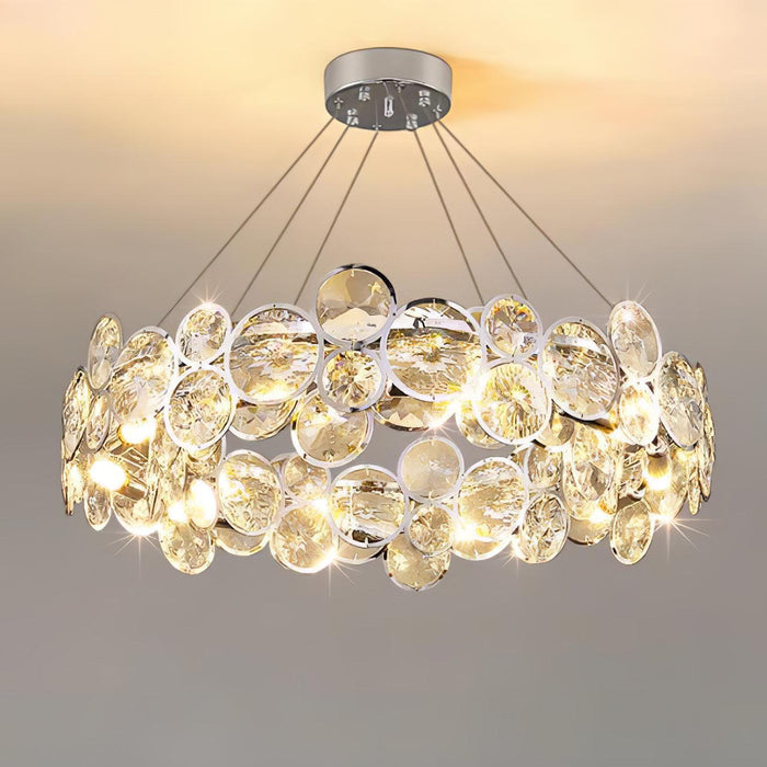 Chrome Round Crystal Chandelier.