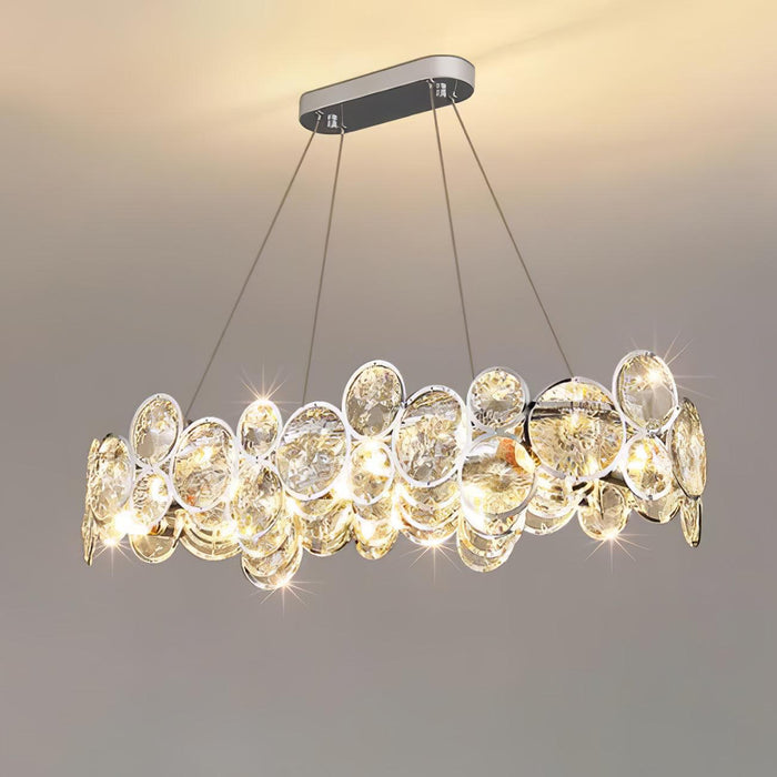 Chrome Round Crystal Chandelier.