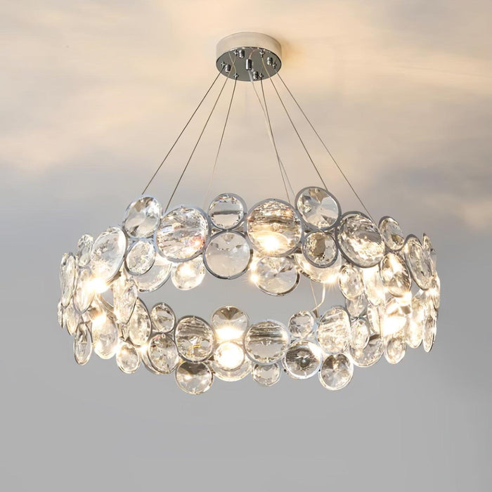 Chrome Round Crystal Chandelier.