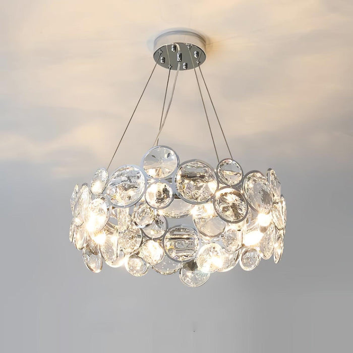 Chrome Round Crystal Chandelier.