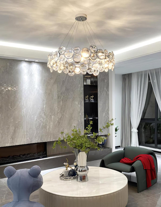 Chrome Round Crystal Chandelier - Vakkerlight