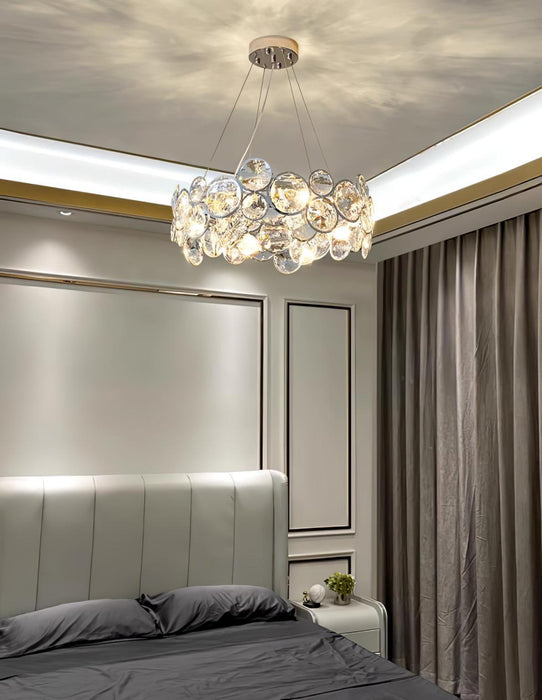 Chrome Round Crystal Chandelier-DWHOME
