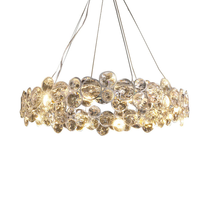 Chrome Round Crystal Chandelier.