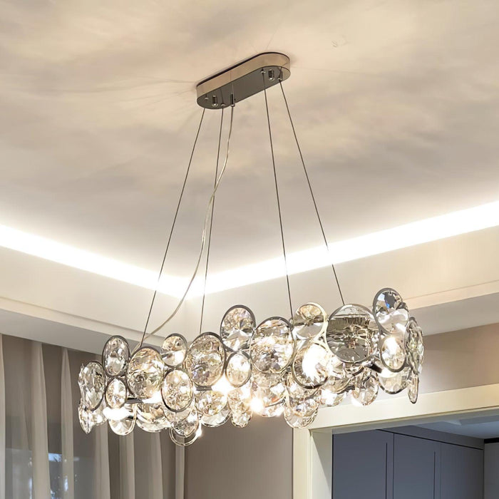 Chrome Round Crystal Chandelier-DWHOME