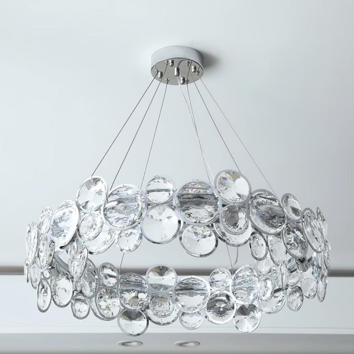 Chrome Round Crystal Chandelier-DWHOME