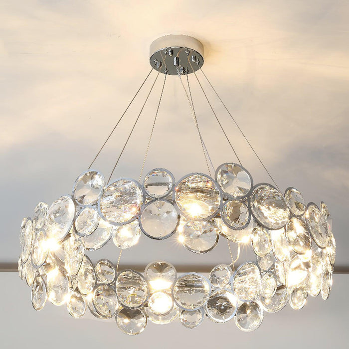 Chrome Round Crystal Chandelier-DWHOME