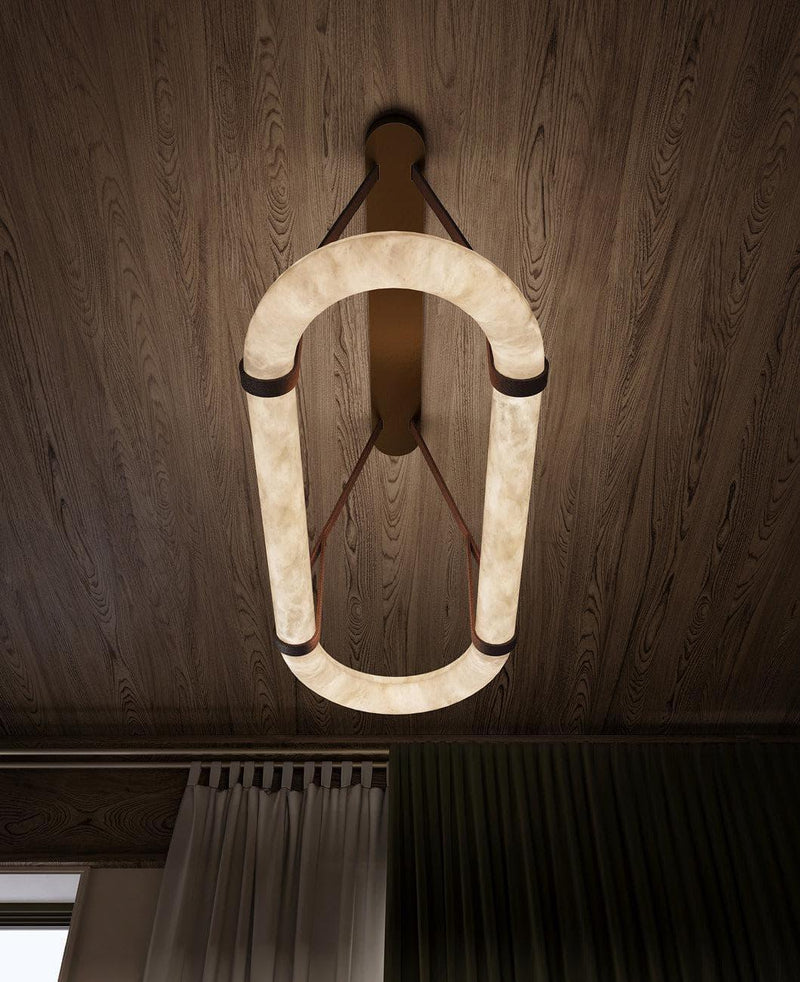 Circle Alabaster Chandelier-DWHOME