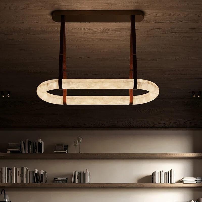 Circle Alabaster Chandelier-DWHOME