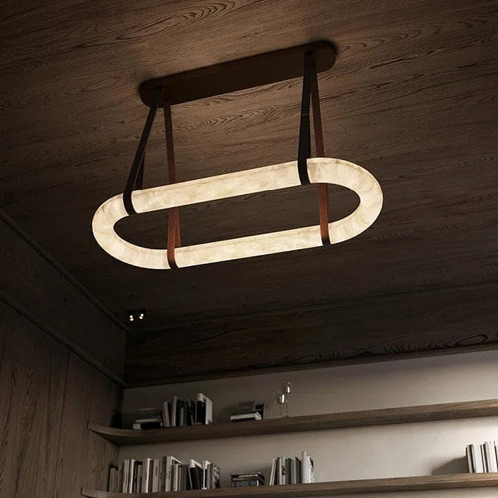 Circle Alabaster Chandelier-DWHOME
