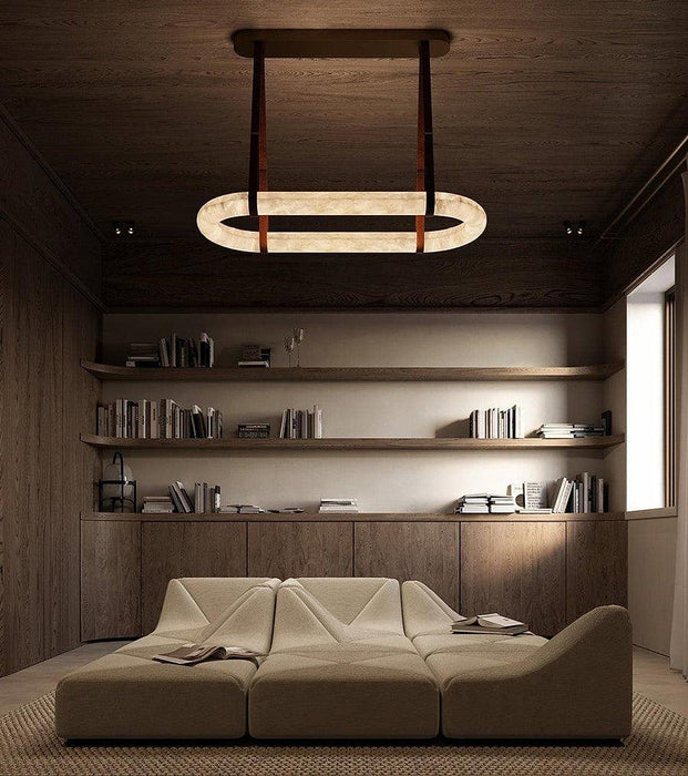 Circle Alabaster Chandelier-DWHOME