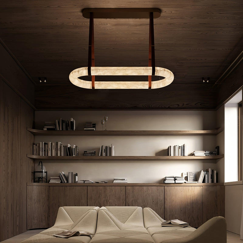 Circle Alabaster Chandelier-DWHOME