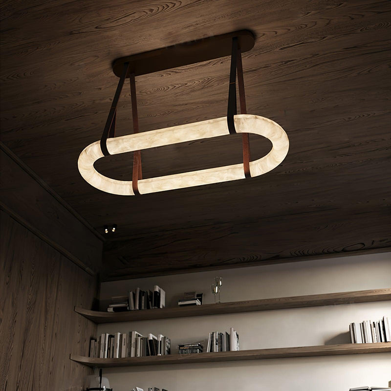 Circle Alabaster Chandelier-DWHOME