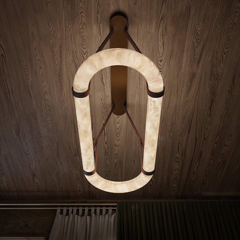 Circle Alabaster Chandelier-DWHOME