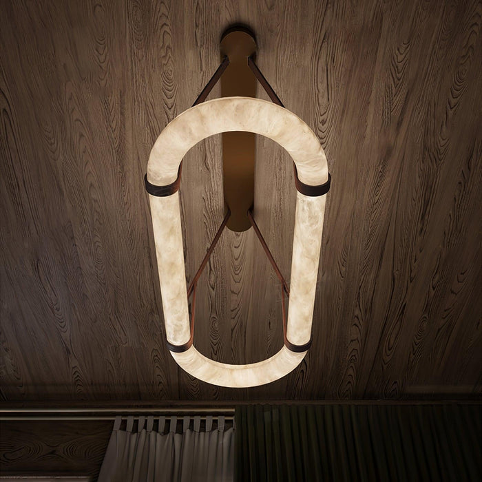 Circle Alabaster Chandelier-DWHOME