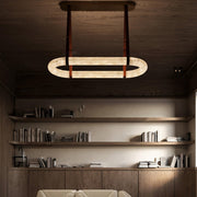 Circle Alabaster Chandelier-DWHOME