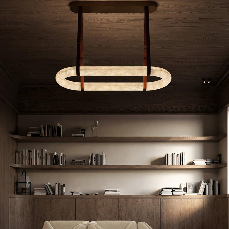 Circle Alabaster Chandelier-DWHOME