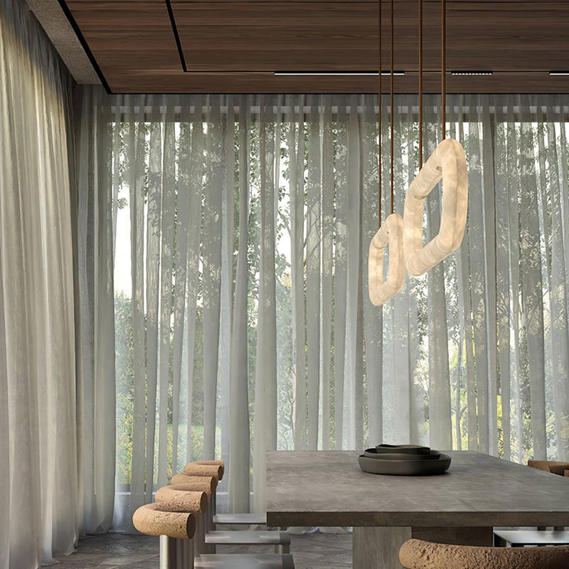 Circle Alabaster Chandelier-DWHOME