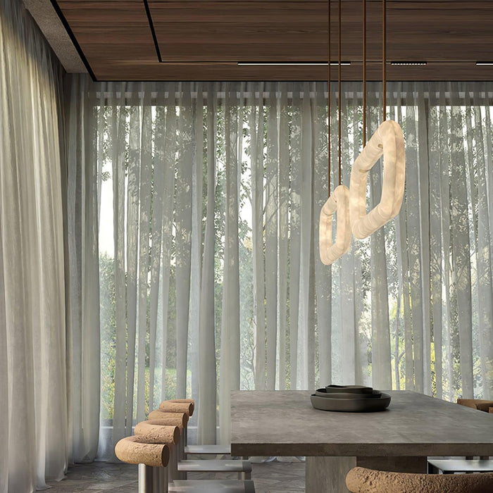 Circle Alabaster Chandelier-DWHOME
