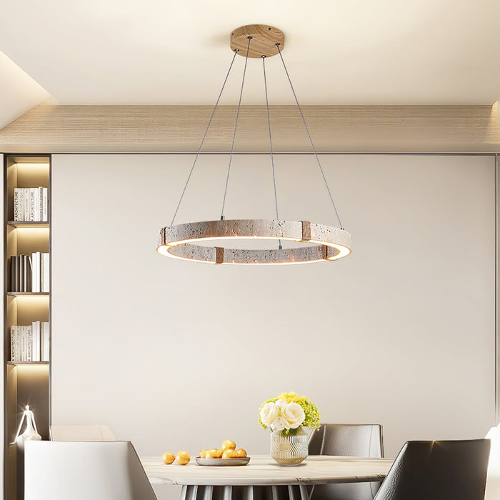 Circle Travertine Pendant Lamp-DWHOME