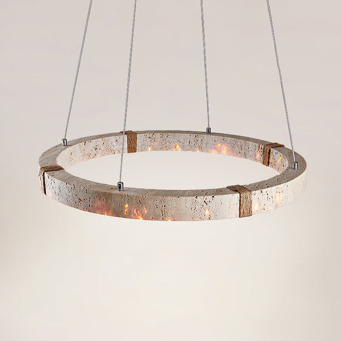 Circle Travertine Pendant Lamp-DWHOME