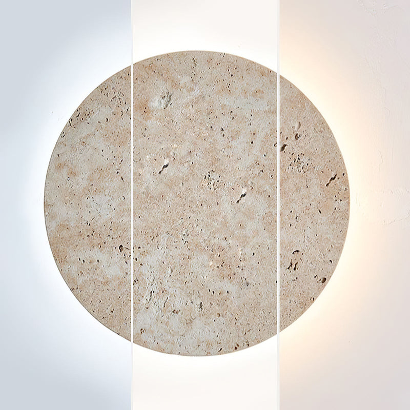 Circle Travertine Wall Lamp-DWHOME
