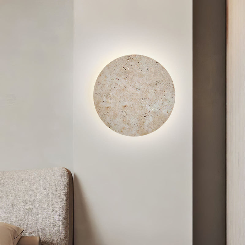 Circle Travertine Wall Lamp-DWHOME