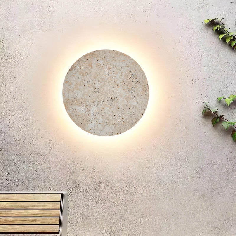 Circle Travertine Wall Lamp-DWHOME