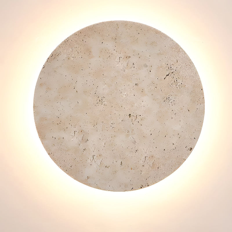 Circle Travertine Wall Lamp-DWHOME
