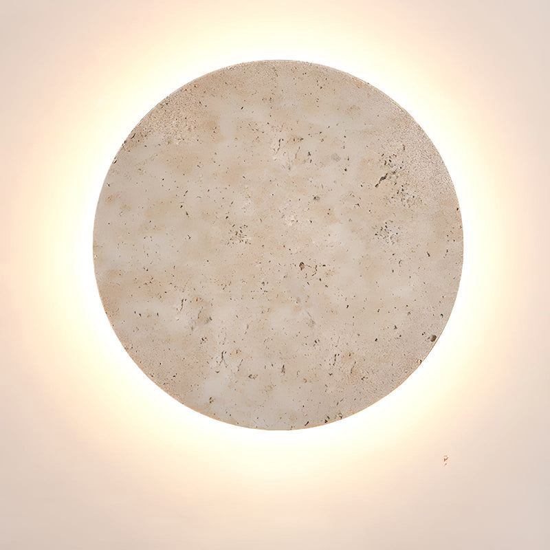 Circle Travertine Wall Lamp-DWHOME