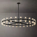 Circular Pendant Light with Crystal Glass Shades.