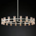 Circular Pendant Light with Crystal Glass Shades.