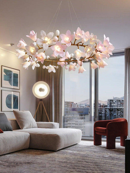 Circular Blossom Chandelier.