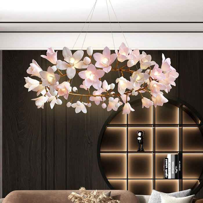 Circular Blossom Chandelier.