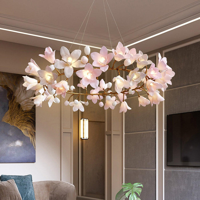 Circular Blossom Chandelier.