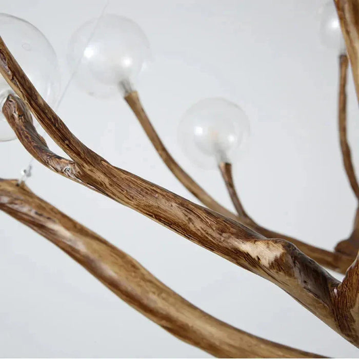 Madelyn Rustic Branch Chandelier Frosted/Clear Ball.