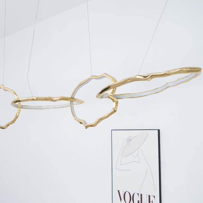 Cloud Rings Series Brass Chandelier