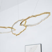 Cloud Rings Series Brass Chandelier-DWHOME