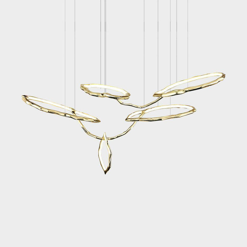 Cloud Rings Series Brass Chandelier-DWHOME