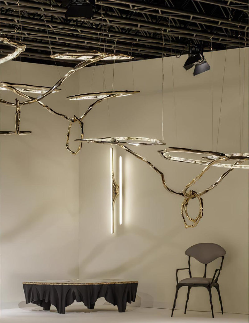 Cloud Rings Series Brass Chandelier-DWHOME