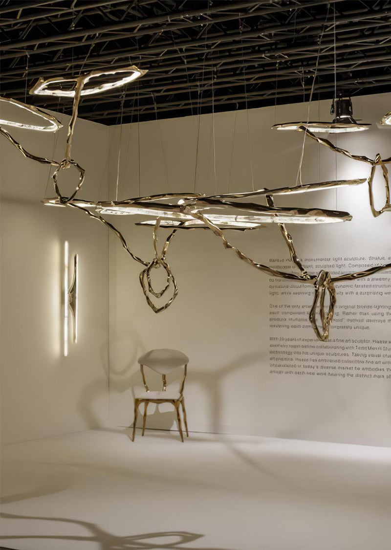 Cloud Rings Series Brass Chandelier-DWHOME