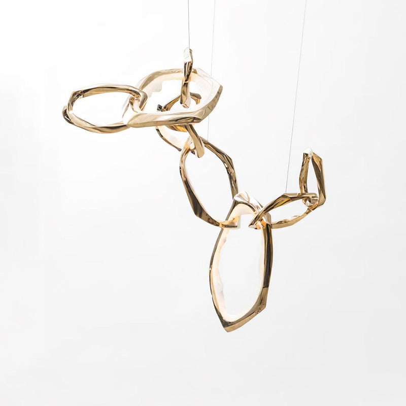 Cloud Rings Series Brass Chandelier-DWHOME