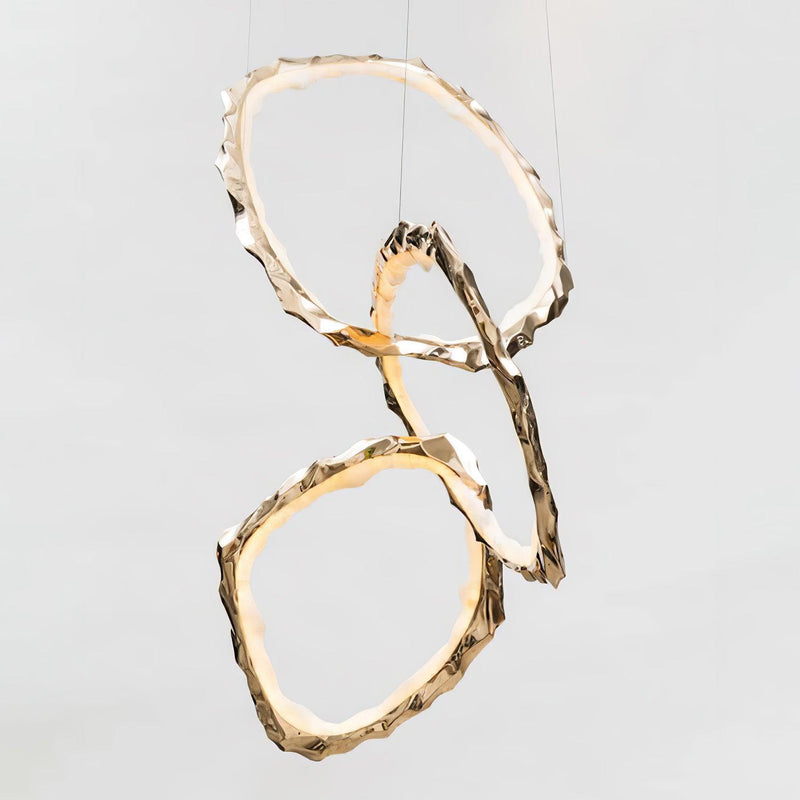 Cloud Rings Series Brass Chandelier-DWHOME