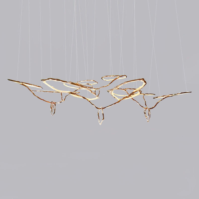Cloud Rings Series Brass Chandelier-DWHOME
