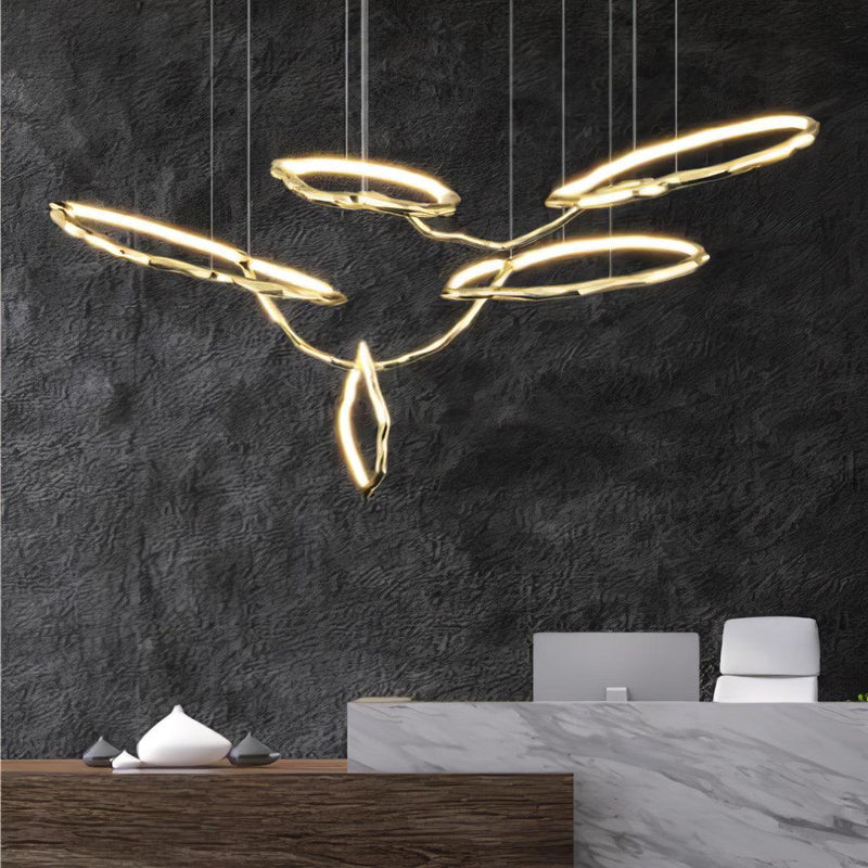 Cloud Rings Series Brass Chandelier-DWHOME